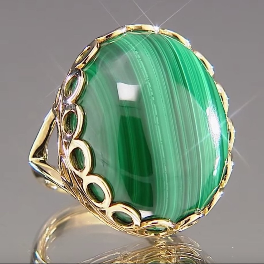 Rarities by Carol Brodie MALACHITE Cabochon Ring